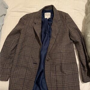 Plaid Blazer with Blue Lining- Madewell